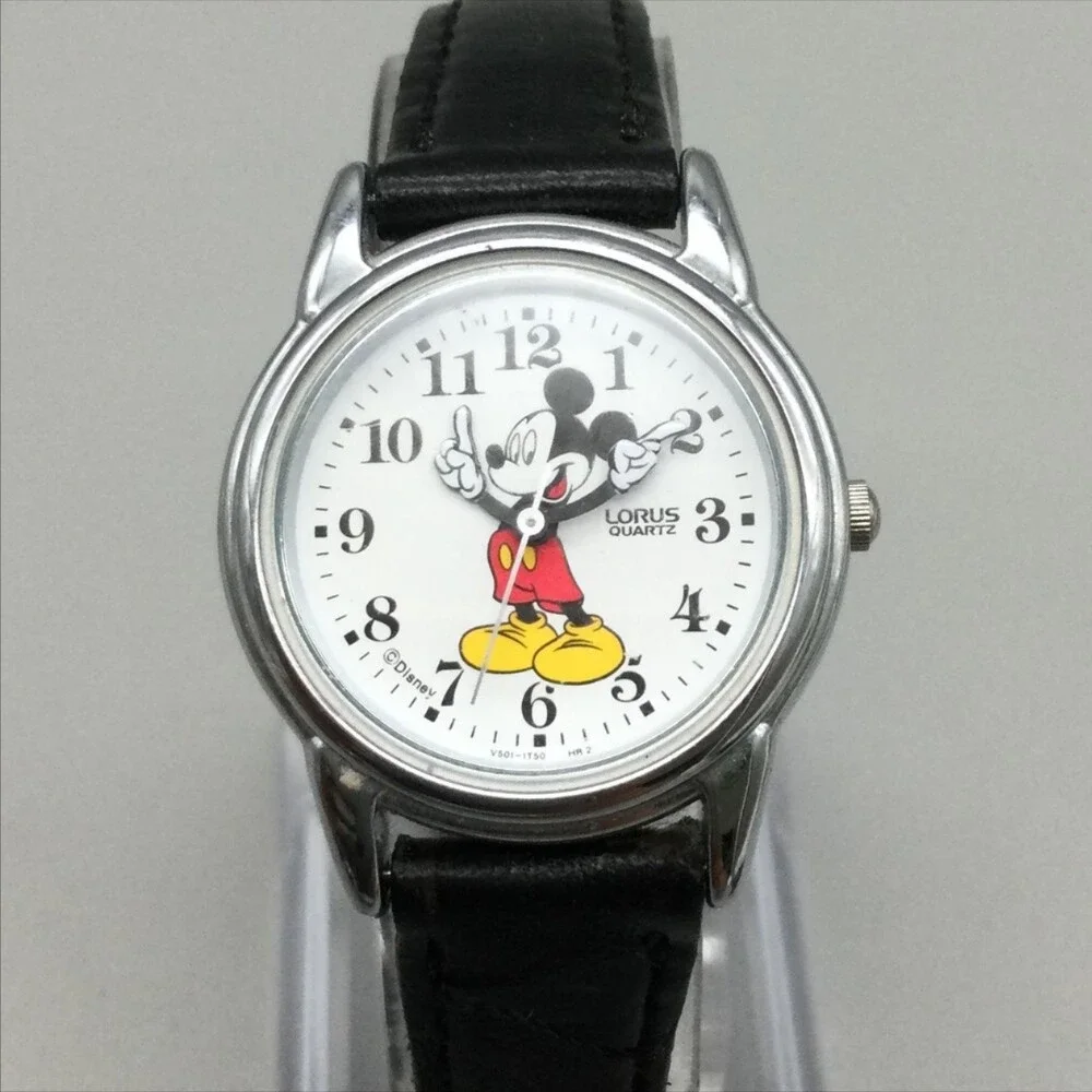 Vintage Lorus Womens Watch 26mm White Mickey Mouse Disney Leather New Battery